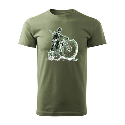 MTB Downhill Mountainbike-T-Shirt Herren khaki REGULAR