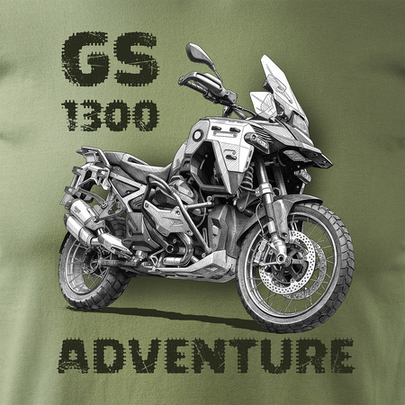 Motorrad-T-Shirt mit Motorrad BMW GS R 1300 ADVENTURE Herren khaki REGULAR