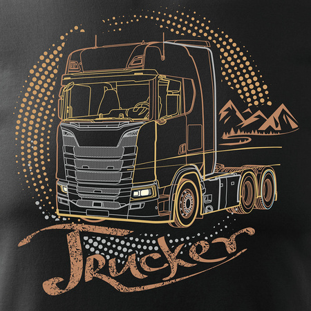 Scania LKW-T-Shirt Geschenk für LKW-Fahrer Männer schwarz REGULAR