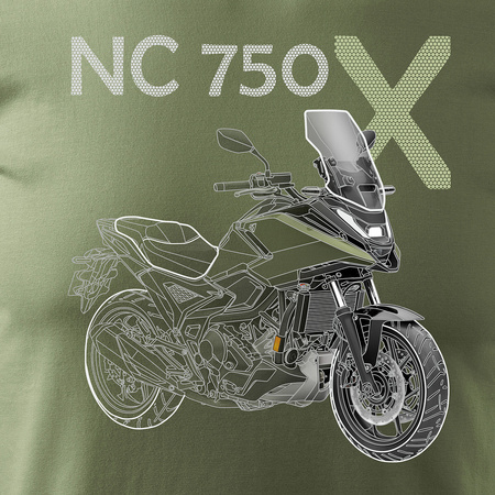 Honda NC 750 X NC750X Herren khaki Motorrad-T-Shirt REGULAR