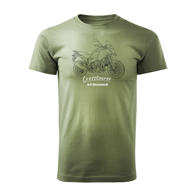 Honda VFR1200X VFR 1200 X Crosstourer Stroke Herren Khaki Motorrad-T-Shirt REGULAR