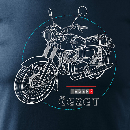 Cezet Cezeta 350 Herren marineblau REGULAR Motorrad-T-Shirt