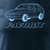 T-Shirt mit Auto Skoda Favorit PRL Legende Herren navy blau REGULAR