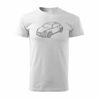 VW New Beatle Auto-T-Shirt Herren weiß REGULAR