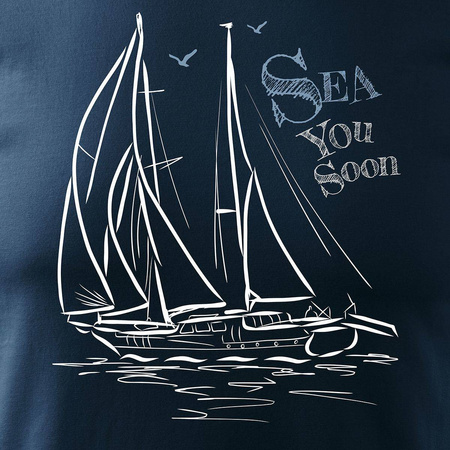 Ausverkauf - Marineblaues Herren Segelhemd REGULAR mit Segelboot