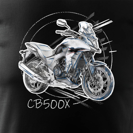 Honda CB 500X 500 X Herren-Motorrad-T-Shirt schwarz REGULAR