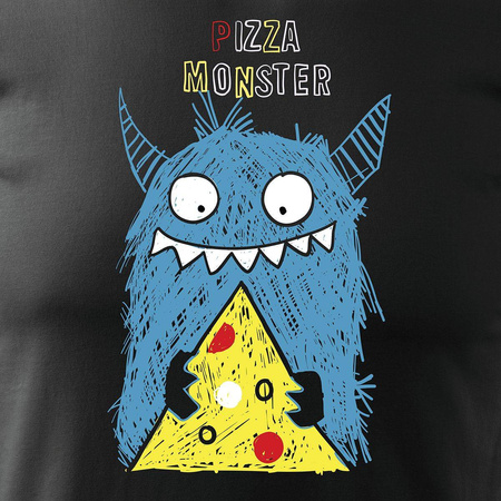 Pizza Monster Geschenk-T-Shirt Herren schwarz REGULAR