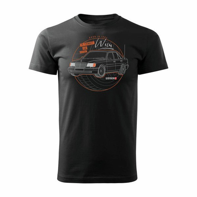 Verkauf - Mercedes E W124 Herren Automobil-T-Shirt mit Auto schwarz REGULAR