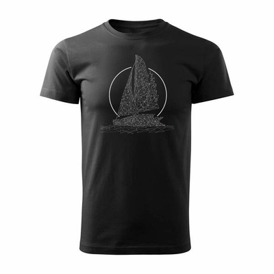 Herren Segelyacht T-Shirt schwarz REGULAR