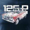 T-Shirt mit Auto groß Fiat 125p FSO PRL Herren navy blau REGULAR