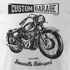 Cafe Racer Herren Motorrad Motorrad-T-Shirt weiß REGULAR