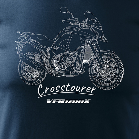 Honda VFR1200X VFR 1200 X Crosstourer Stroke Herren marineblau Motorrad-T-Shirt REGULAR