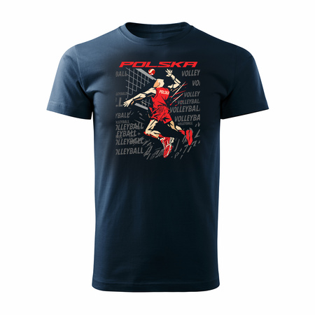 Polnisches Volleyball-T-Shirt für Volleyball-Fans Volleyball Herren dunkelblau REGULAR