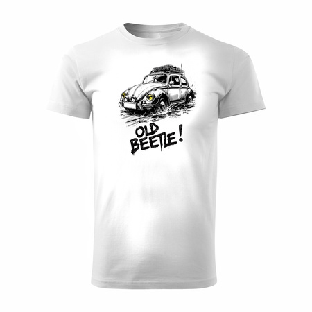VW Beetle Buckel Auto T-Shirt Herren Weiss REGULAR