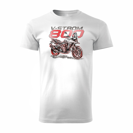 Suzuki V-Strom Vstrom 800 Herren Weiss Motorrad-T-Shirt REGULAR