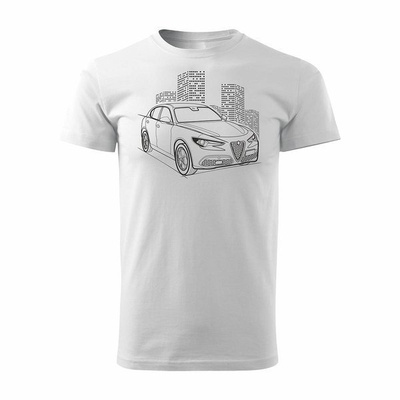 Alfa Romeo Stelvio Herren-Auto-T-Shirt weiß REGULAR