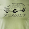 T-Shirt mit Auto Skoda Favorit PRL Legende Herren Khaki REGULAR