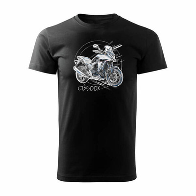 Ausverkauf - Honda CB 500X 500 X Herren-Motorrad-T-Shirt schwarz REGULAR