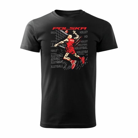 Polnisches Volleyball-T-Shirt für Volleyball-Fans Volleyball Herren schwarz REGULAR