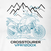 Honda VFR1200X VFR 1200 X Crosstourer Stroke Herren weiss Motorrad-T-Shirt REGULAR