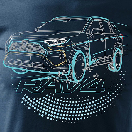 Ausverkauf - Toyota Rav4 Herren marineblau REGULAR Auto-T-Shirt