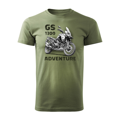 Motorrad-T-Shirt mit Motorrad BMW GS R 1300 ADVENTURE Herren khaki REGULAR