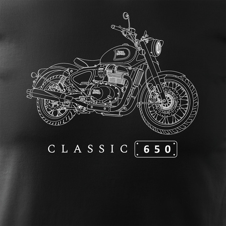 Royal Enfield Classic 650 Legend Herren Schwarz Motorrad Motorrad-T-Shirt