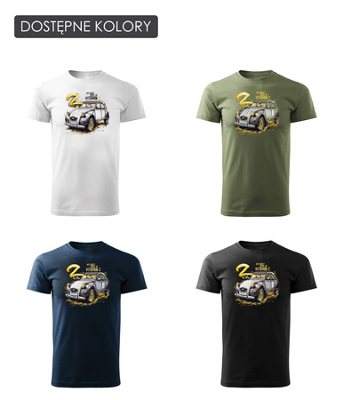 Citroen 2CV 2 CV Charleston Auto T-Shirt für amerikanische Autoliebhaber Herren Sammlerstück khaki REGULAR