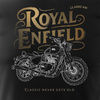 Ausverkauf - Royal Enfield Classic 650 Legend Herren Schwarz Motorrad Motorrad-T-Shirt