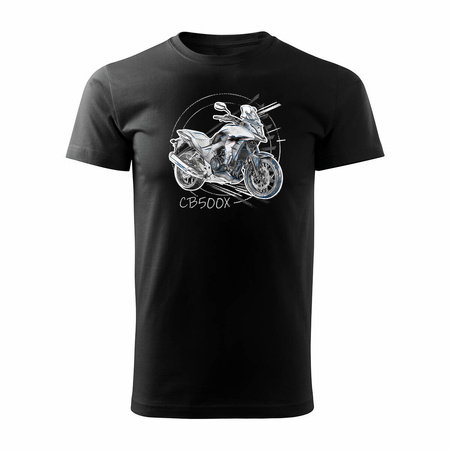 Ausverkauf - Honda CB 500X 500 X Herren-Motorrad-T-Shirt schwarz REGULAR
