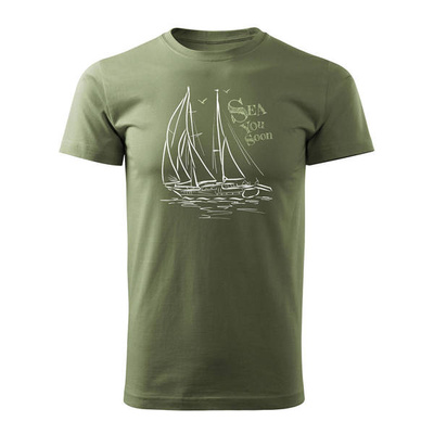 Herren khaki REGULAR Segelyacht-T-Shirt