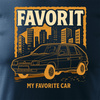 T-Shirt mit Auto Skoda Favorit PRL Legende Herren navy blau REGULAR