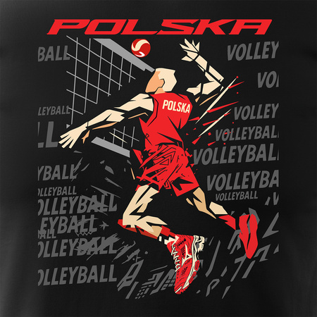Polnisches Volleyball-T-Shirt für Volleyball-Fans Volleyball Herren schwarz REGULAR