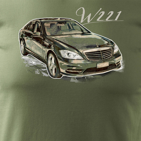 Mercedes S W221 Herren khaki REGULAR Sammlerauto-T-Shirt