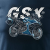 Ausverkauf - Suzuki GSX 1000 GT Herren-Motorrad-T-Shirt navy blau REGULAR