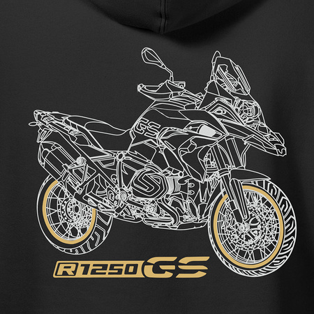 BMW GS 1250 Adventure Herren-Motorrad-Sweatshirt mit Kapuze schwarz