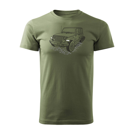 Jeep Wrangler Rubicon T-Shirt mit Jeep Wrangler Auto Herren khaki REGULAR
