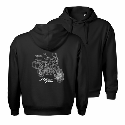 Honda Africa Twin CRF1100 L Adventure Herren-Motorrad-Sweatshirt mit Kapuze schwarz
