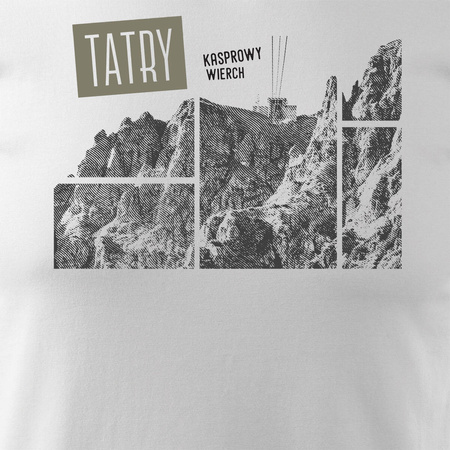 T-Shirt mit Berge Wandern Tatra Kasprowy Wierch Herren Trekking weiß REGULAR