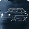 Ausverkauf - Automobil-T-Shirt mit Auto klein Fiat 126p maluch Herren navy blau REGULAR