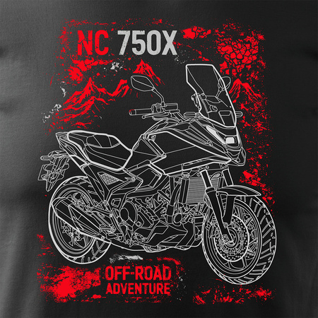 Honda NC 750 X NC750X 2025 Herren-Motorrad-T-Shirt schwarz REGULAR
