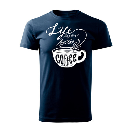 After Coffee Herren-T-Shirt marineblau REGULAR