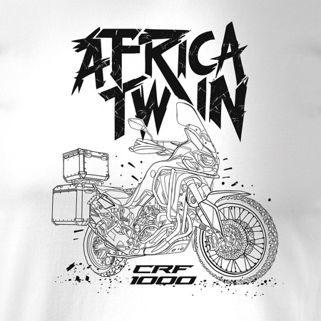 Honda Africa Twin CRF1000L Herren Weiss Motorrad-T-Shirt