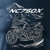 Ausverkauf - Honda NC 750 X NC750X Herren marineblau Motorrad-T-Shirt REGULAR