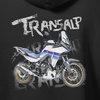 Set aus Kapuzenpullover und T-Shirt mit Honda Transalp 750 XL Motorrad, Herren, schwarz