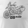 Ausverkauf - Motorrad Motorrad-T-Shirt BMW GS R 1300 ADVENTURE Sammlerstück Herren weiß REGULAR