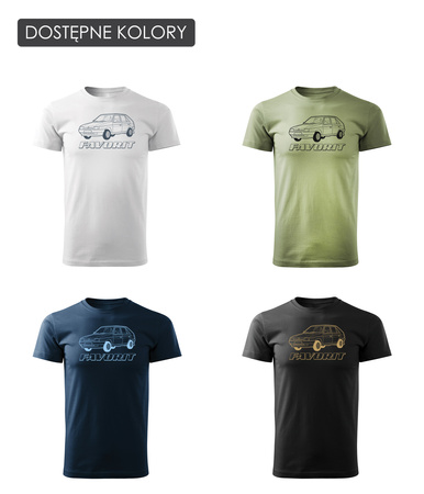 T-Shirt mit Auto Skoda Favorit PRL Legende Herren Weiss REGULAR