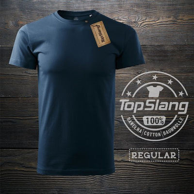 Topslang Herren-T-Shirt aus Baumwolle marineblau Herren-T-Shirt marineblau REGULAR