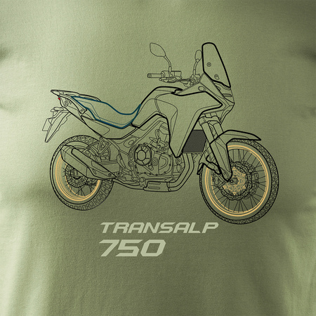 Honda Transalp 750 Herren Khaki Motorrad Motorrad-T-Shirt