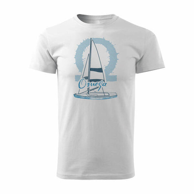 Matrosen-T-Shirt Segeln Yacht Omega Herren weiß REGULAR